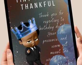 Boss Baby Thank You Card | Blue Crown, Personalized 5x7 (Digital Printable)