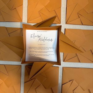 Enveloppe origami faite main, carte d'invitation avec enveloppe, enveloppe en papier de haute qualité, invitation origami mariage, papeterie spéciale