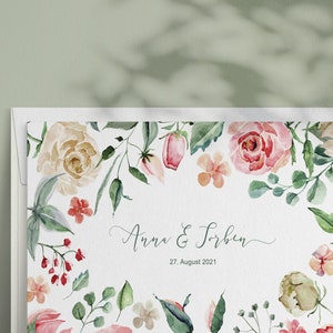 Invitations to the wedding "Blossom Dream", wedding invitations, wedding cards, wedding stationery, flowers, folding card, summer wedding, floral image 5