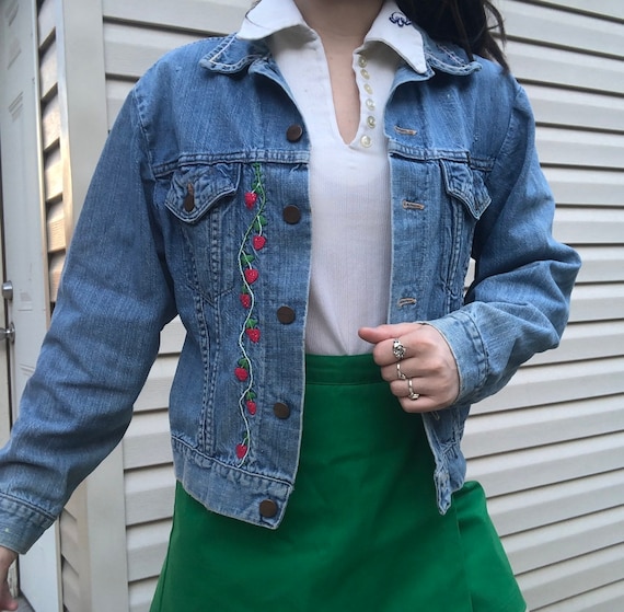 Vintage late 70s/80s Maverick denim jacket with h… - image 1