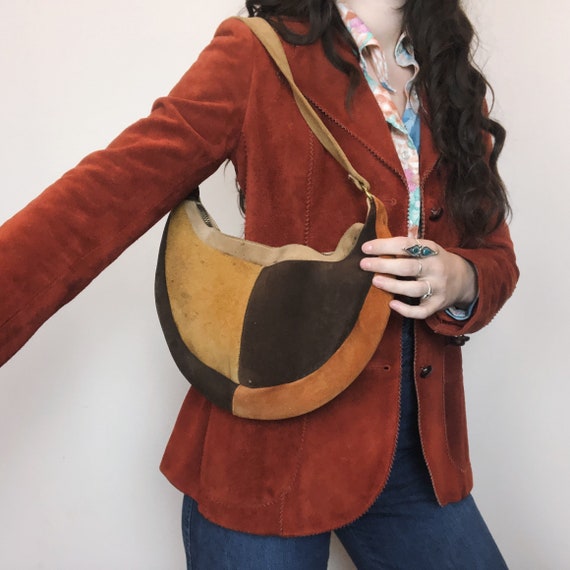 Vintage 60s/70s suede patchwork purse