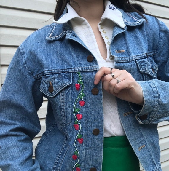 Vintage late 70s/80s Maverick denim jacket with h… - image 4