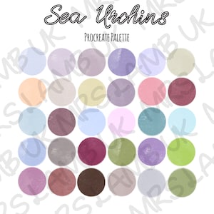 Procreate Colour Palette, Color swatches File, For iPad lettering, digital journal planner - Sea Urchins