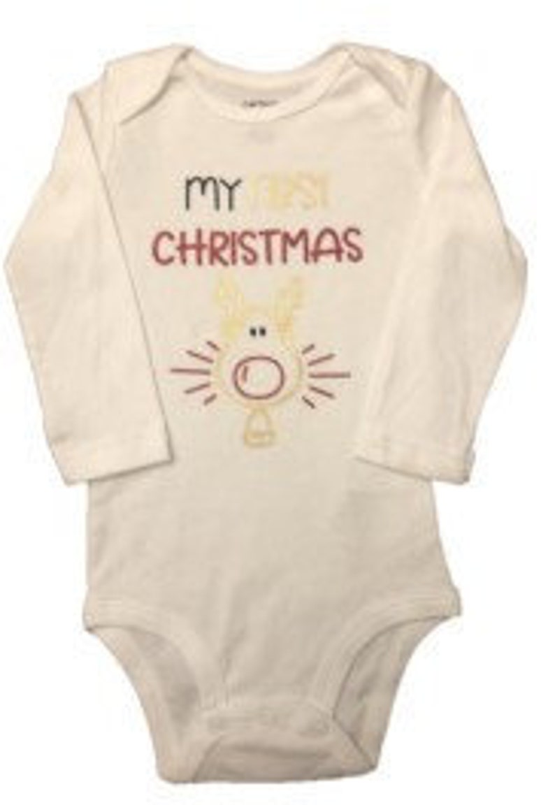 First Christmas one piece First Christmas bodysuit reindeer 1st Christmas holiday outfit