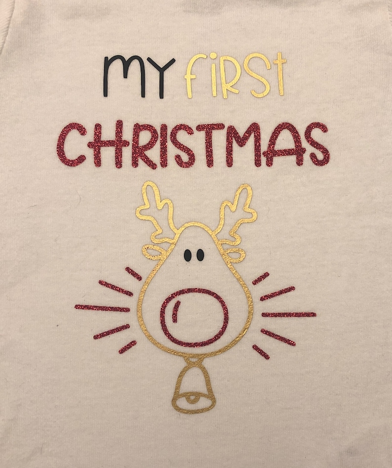 First Christmas one piece First Christmas bodysuit reindeer 1st Christmas holiday outfit