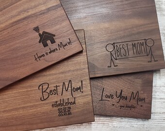 Kitchen Decor Housewarming Gift --21118-CUTB-002 Family Name Board Personalized Cutting board Custom Engraved Walnut wood