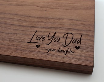 Father's Day Gift Personalized Cutting Board, Maple or Walnut, Custom, Engraved Free Shipping Charcuterie Wedding Engagement Anniversary Dad