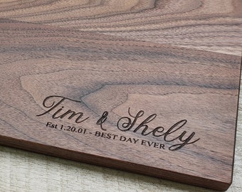 Personalized Cutting Board, Walnut Custom Engraved Charcuterie Wedding Engagement Gift Mother's Christmas Black Friday Butter cheese
