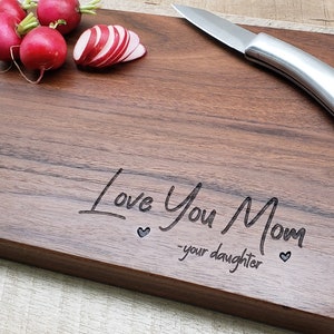 Love You Mom Personalized Cutting Board - Personalized Cutting