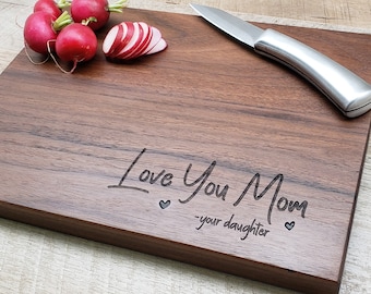 Mother's Day Gift Personalized Cutting Board Walnut Custom Engraved Free Shipping Charcuterie Wedding Engagement Anniversary Butter Mom