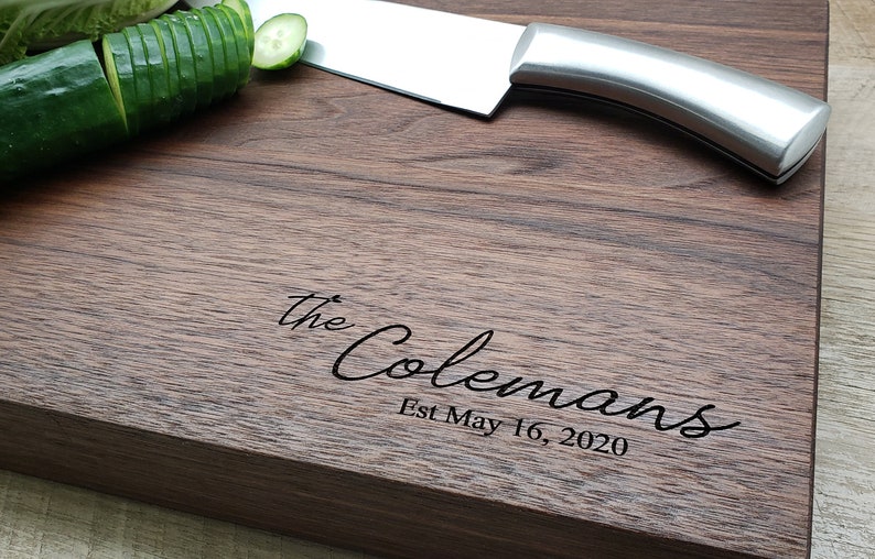 Large Personalized Walnut Cutting Board 2 inch Thick Custom | Etsy