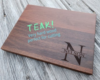 Cutting Board Custom Monogram Personalized Teak Engraved Free Shipping Charcuterie Wedding Anniversary Gift Black Friday Sale Butter