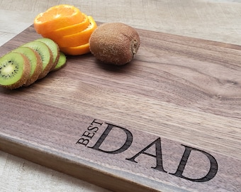 Fathers Day Gift Best Dad Personalized Cutting Board, Maple, Walnut, Custom Engraved Free Shipping Charcuterie Wedding Engagement