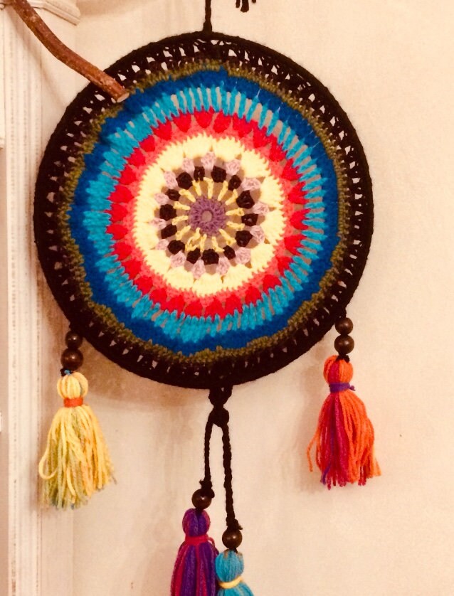 Attrape Rêve Multicolore R Éalisé Au Crochet
