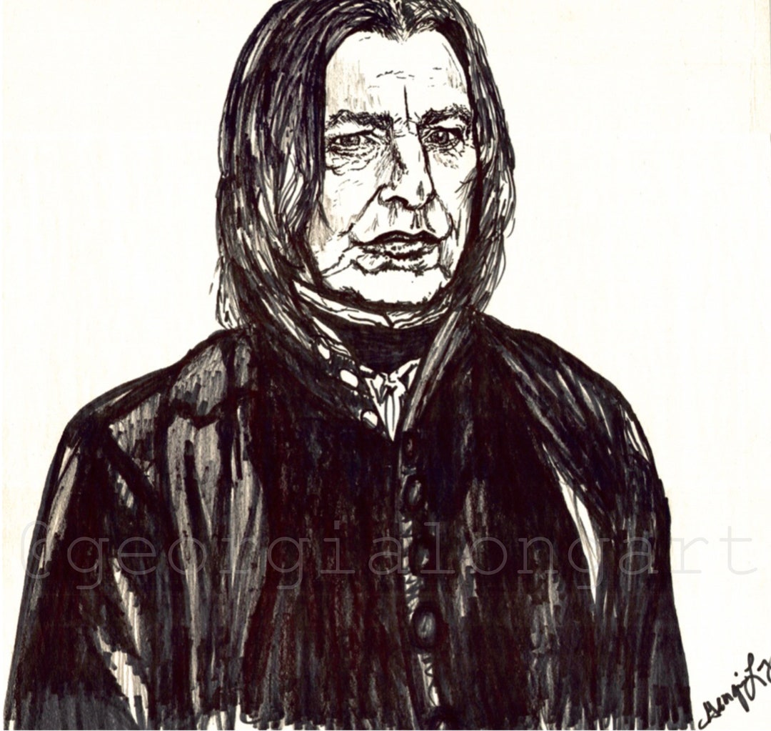 Professor Severus Snape From Harry Potter Sharpie Drawing Print Etsy