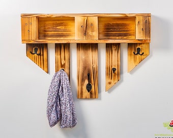 Garderobe aus Paletten | Garderoben-Möbel aus Paletten-Holz mit Ablage