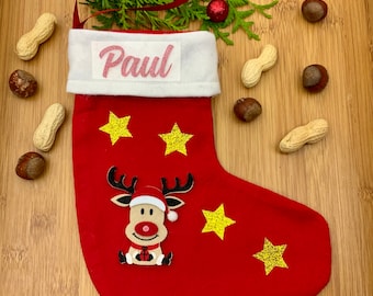Nikolausstiefel Strumpf Schuh Socke zum Aufhängen personalisiert mit oder ohne Namen Filz Weihnachten