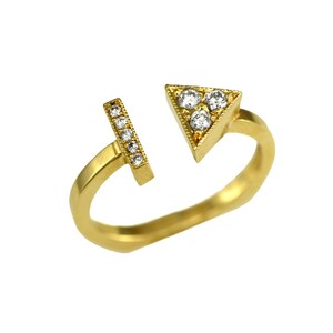 Strength ring/ jewelry gifts/14K gold diamond ring / Stackable Rings / geometric style jewelry / Made in USA