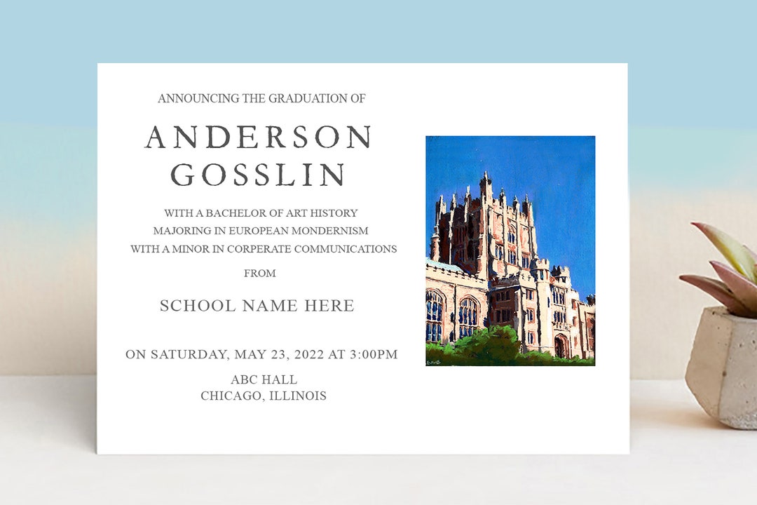 Vassar College College Graduation Announcement Graduation Etsy