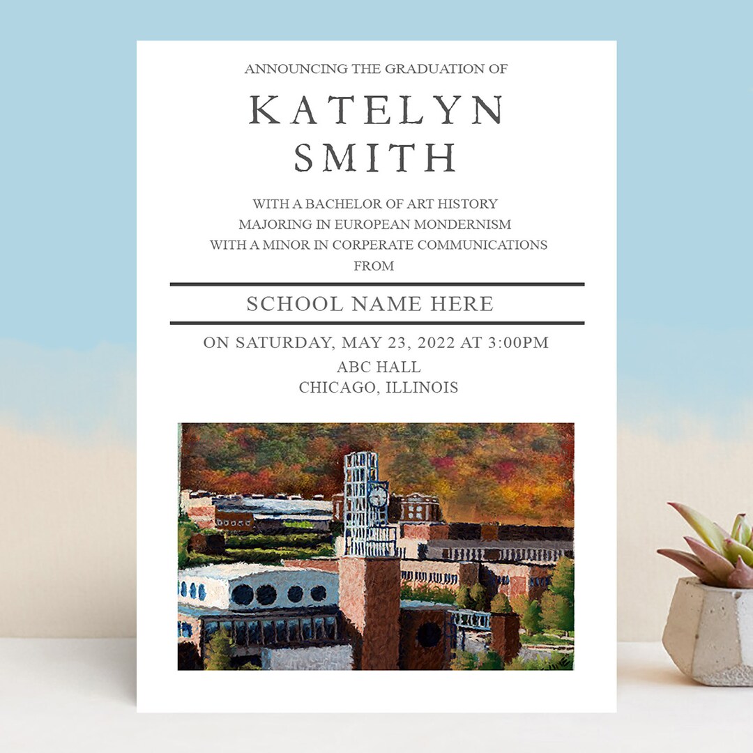 Binghamton University College Graduation Announcement Etsy