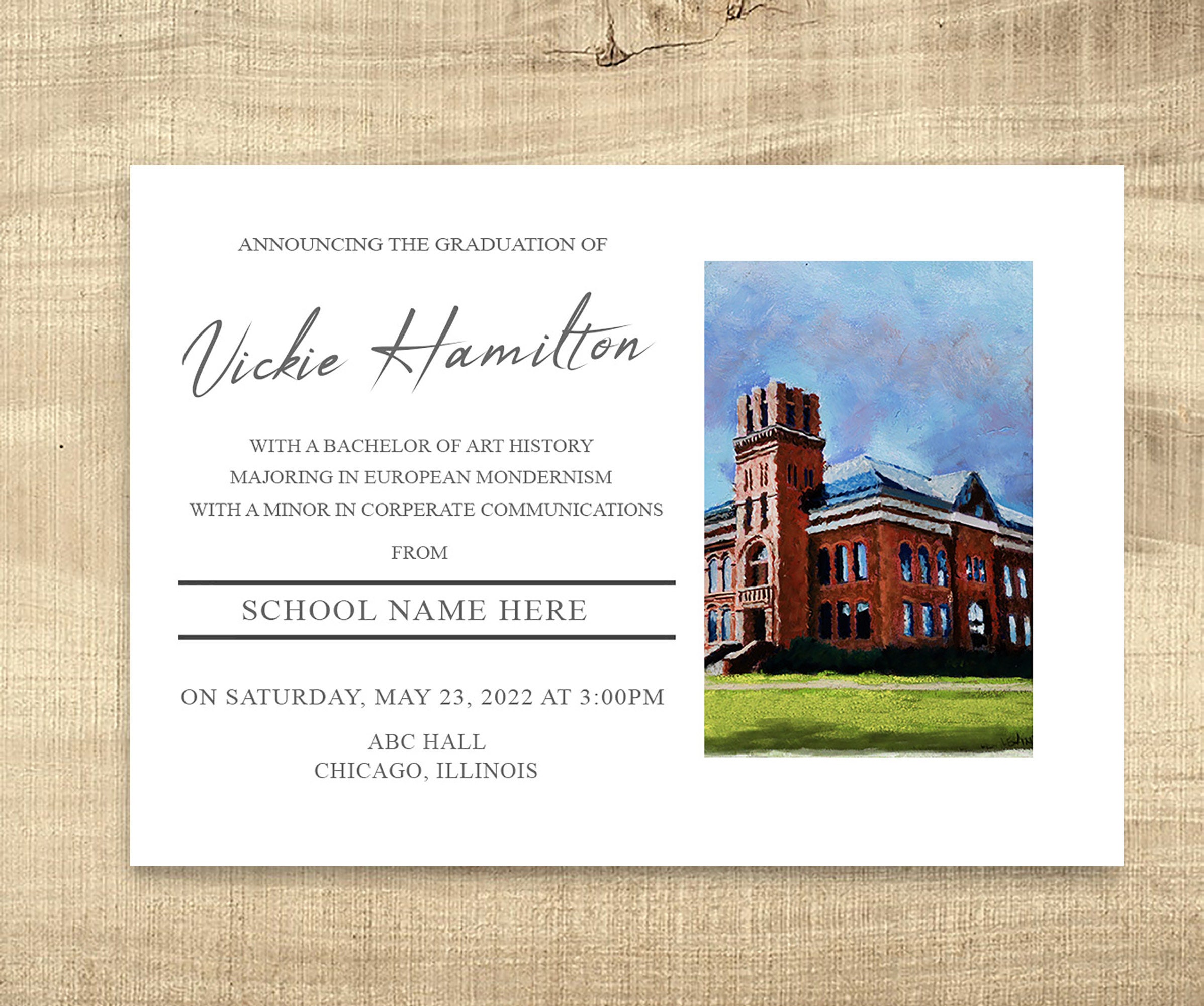 Trine University College Graduation Announcement Graduation Etsy