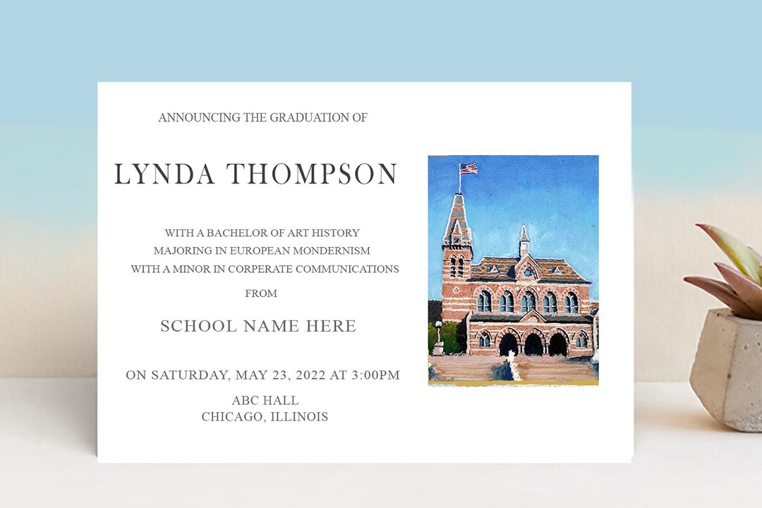 Gallaudet University College Graduation Announcement Etsy