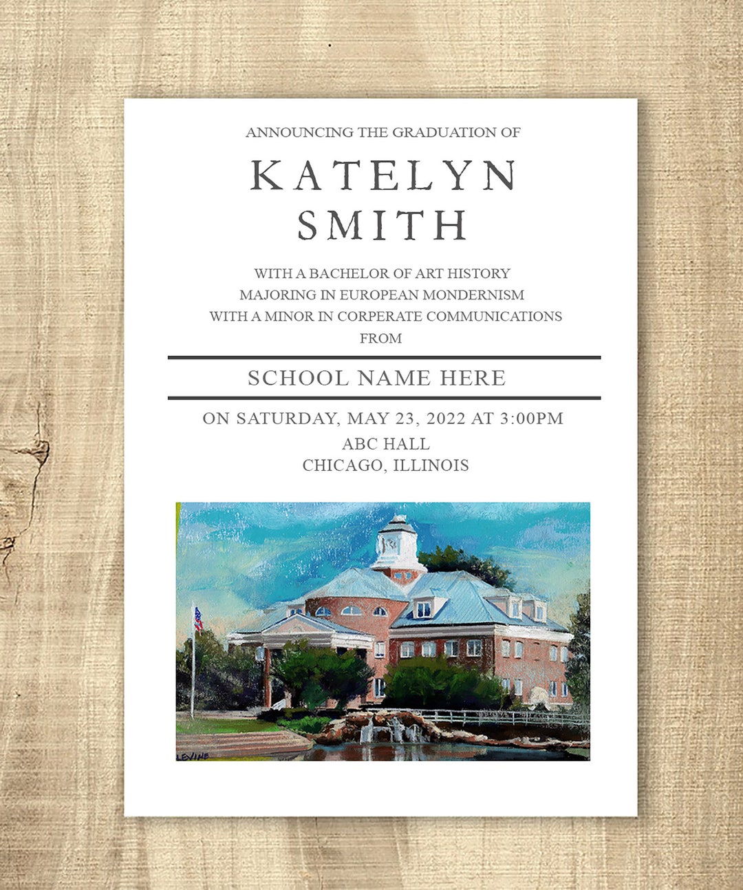 Wingate University College Graduation Announcement Etsy