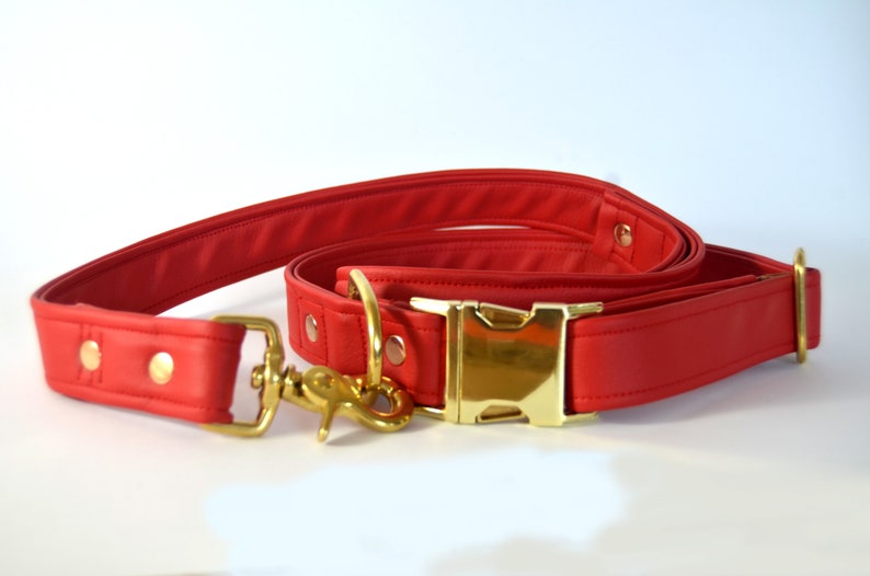 gold collar for small soft collar leather dog collar red dog collar for big dogs waterproof Red eco leather dog collar chic collar