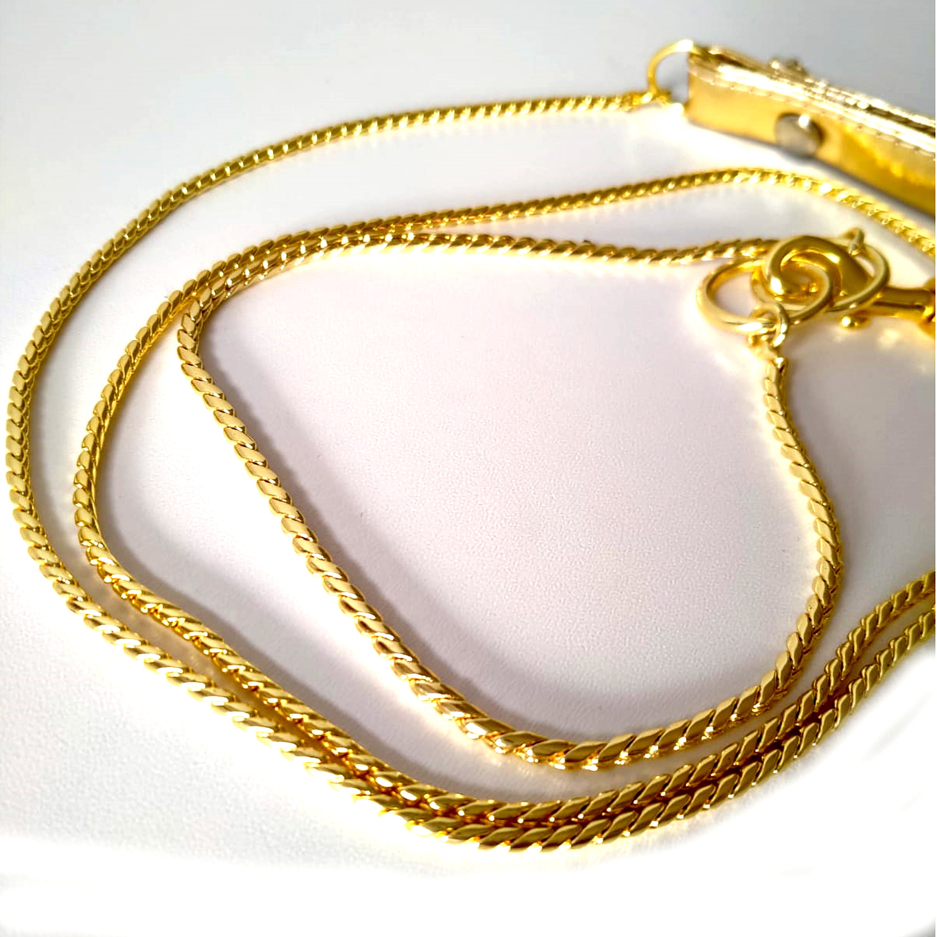 Dog show Gold plated metal Lead Leash with Authentic Leather Handle for Choker 