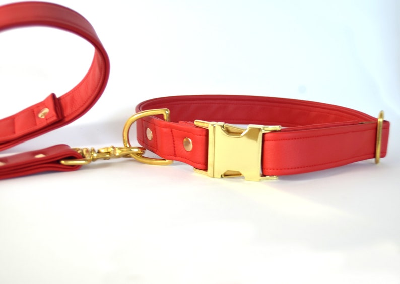 gold collar for small soft collar leather dog collar red dog collar for big dogs waterproof Red eco leather dog collar chic collar