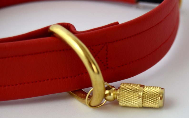 gold collar for small soft collar leather dog collar red dog collar for big dogs waterproof Red eco leather dog collar chic collar