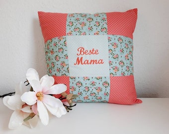 Pachwork cushion "Best Mom" Orange