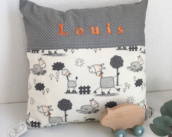 Pillow cover, pillow with name "horse"