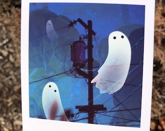 Ghost | polaroid style print | aesthetic mini art print | 90s nostalgia