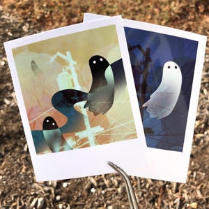 Ghost | polaroid style print | aesthetic mini art print | 90s nostalgia