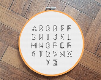 aztec alphabet font cross stitch pattern 3/1.5 inch