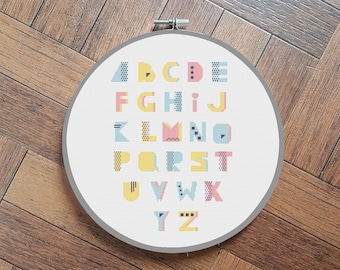 cross stitch full alphabet, font 3