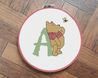 Winnie the pooh individual alphabet letters cross stitch patterns