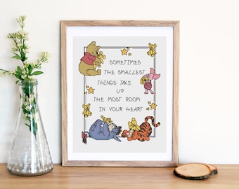 Winnie Pooh birth sampler