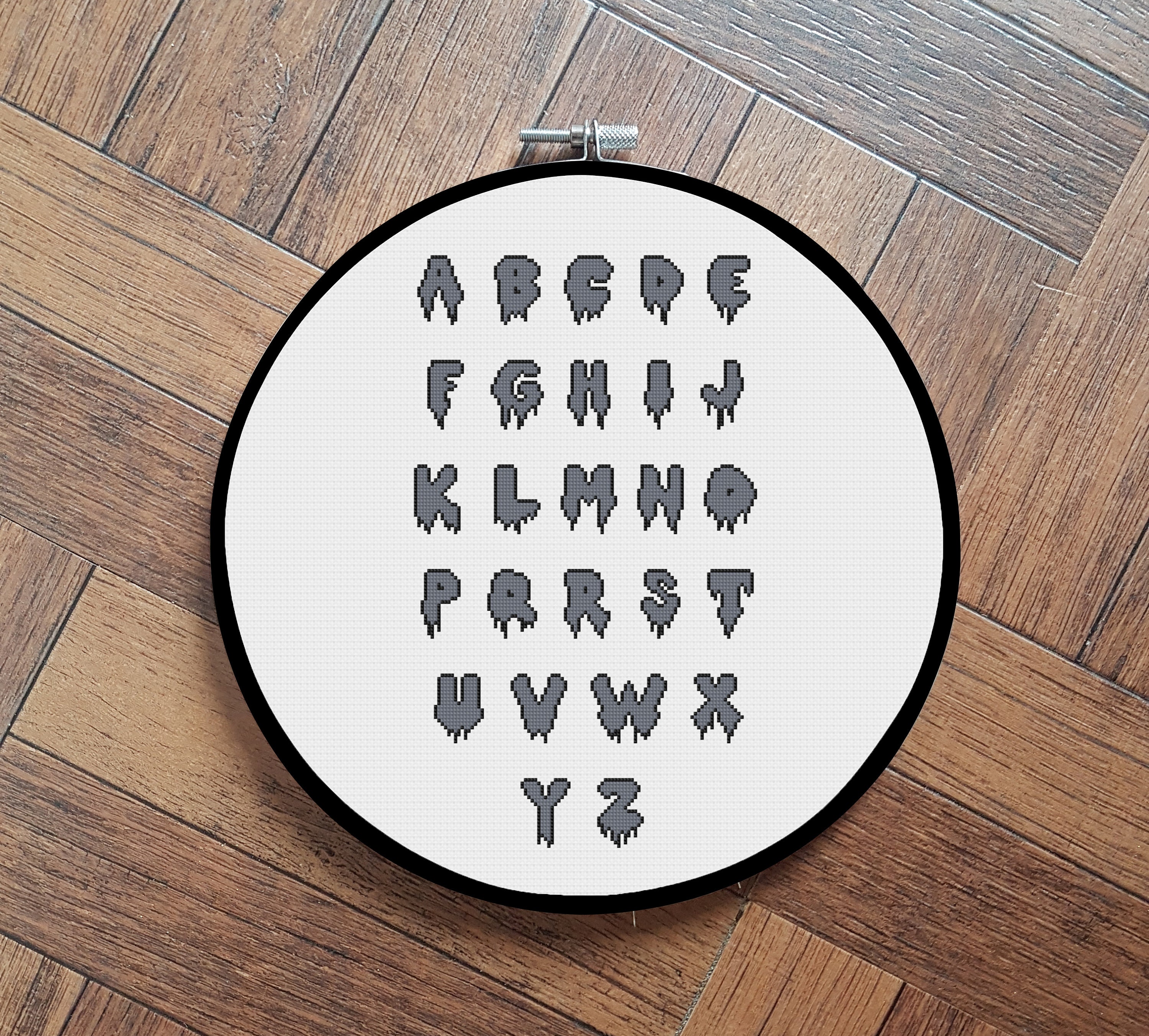 Halloween Full Alphabet Cross Stitch Pattern Font 10 Etsy