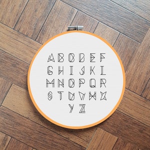 aztec alphabet font cross stitch pattern 3/1.5 inch