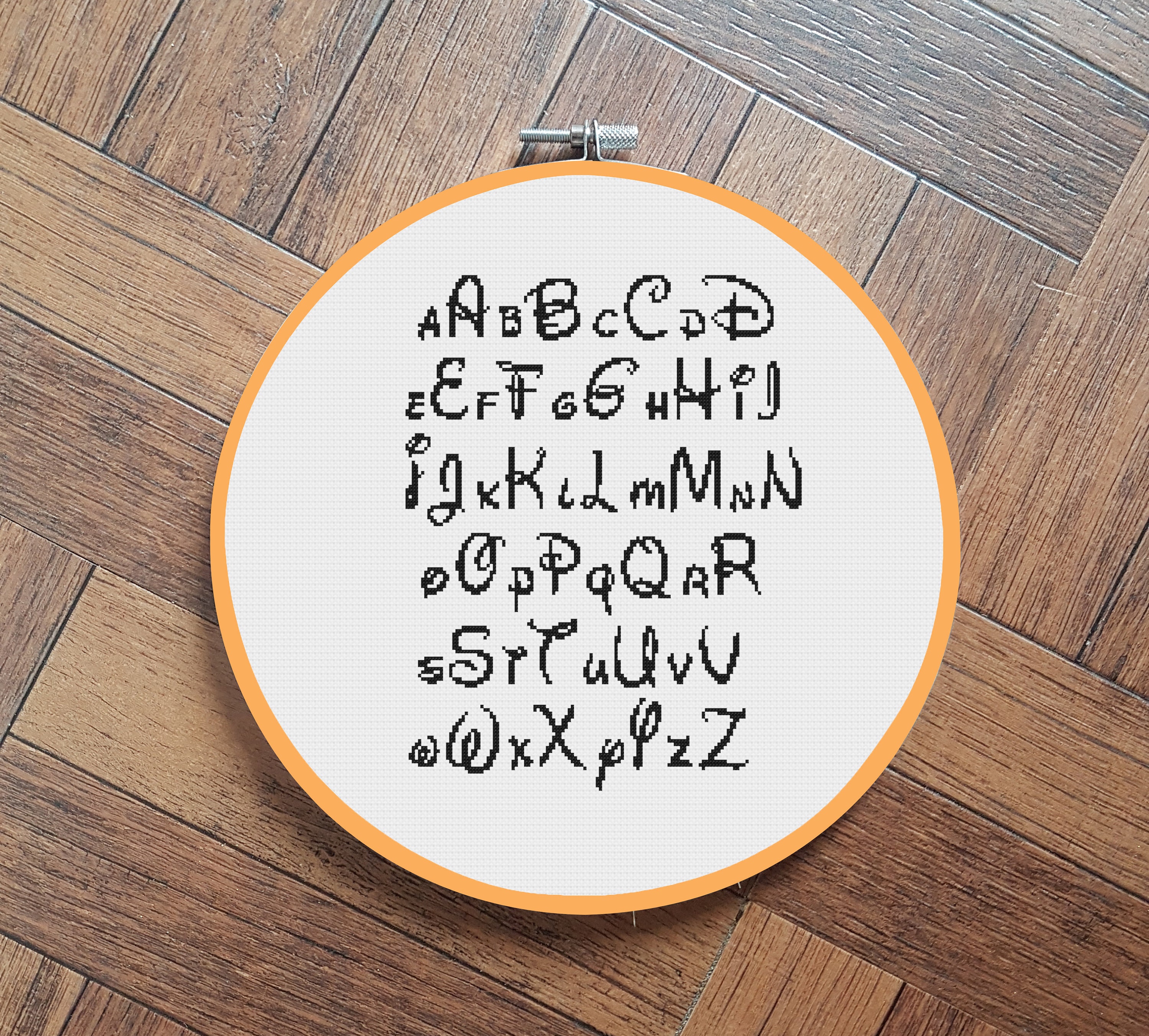 Disney Font Full Alphabet Cross Stitch Pattern Etsy