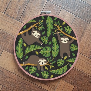 sloth cross stitch pattern