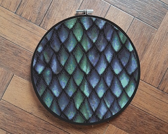 dragon scales print cross stitch pattern