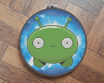 Patrón de punto de cruz de pastel de luna espacial final