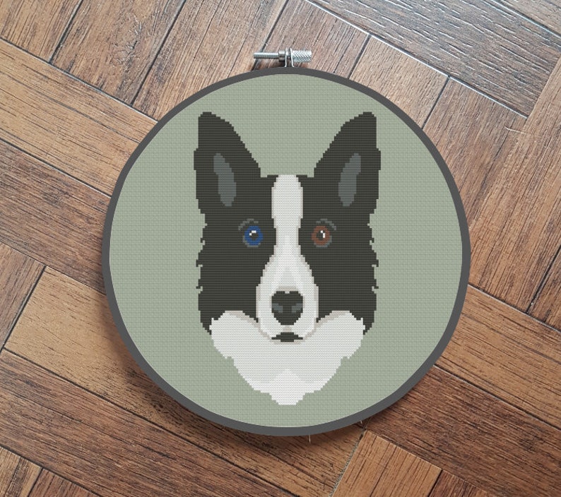 Geometric Border Collie Cross Stitch Pattern Etsy