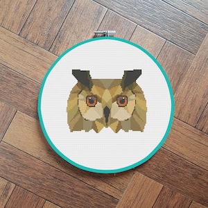 Geometric Owl cross stitch pattern