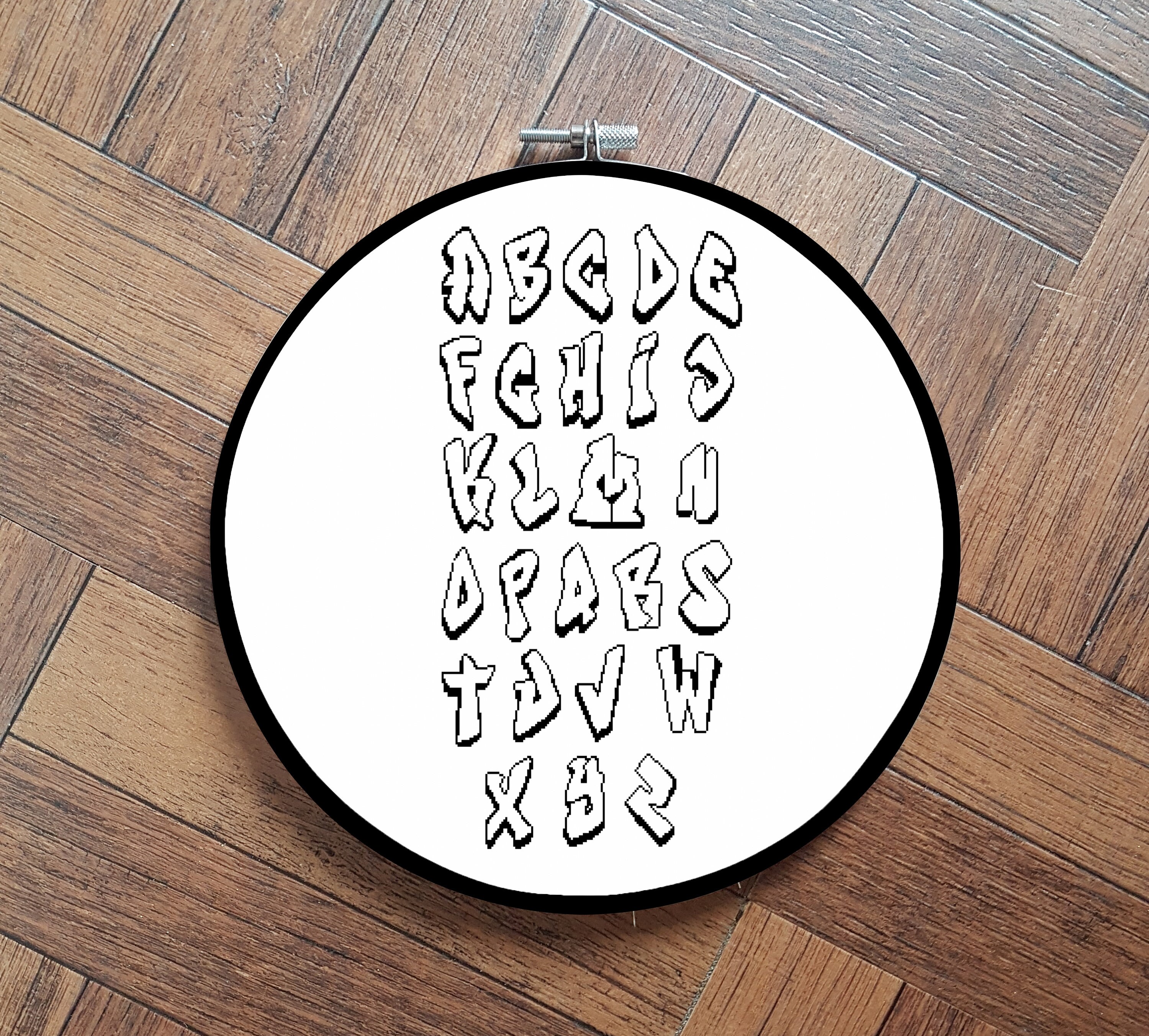 グラフィティフォント、フルアルファベットクロスステッチパターン