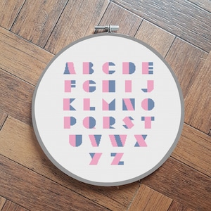 cross stitch alphabet, font 2