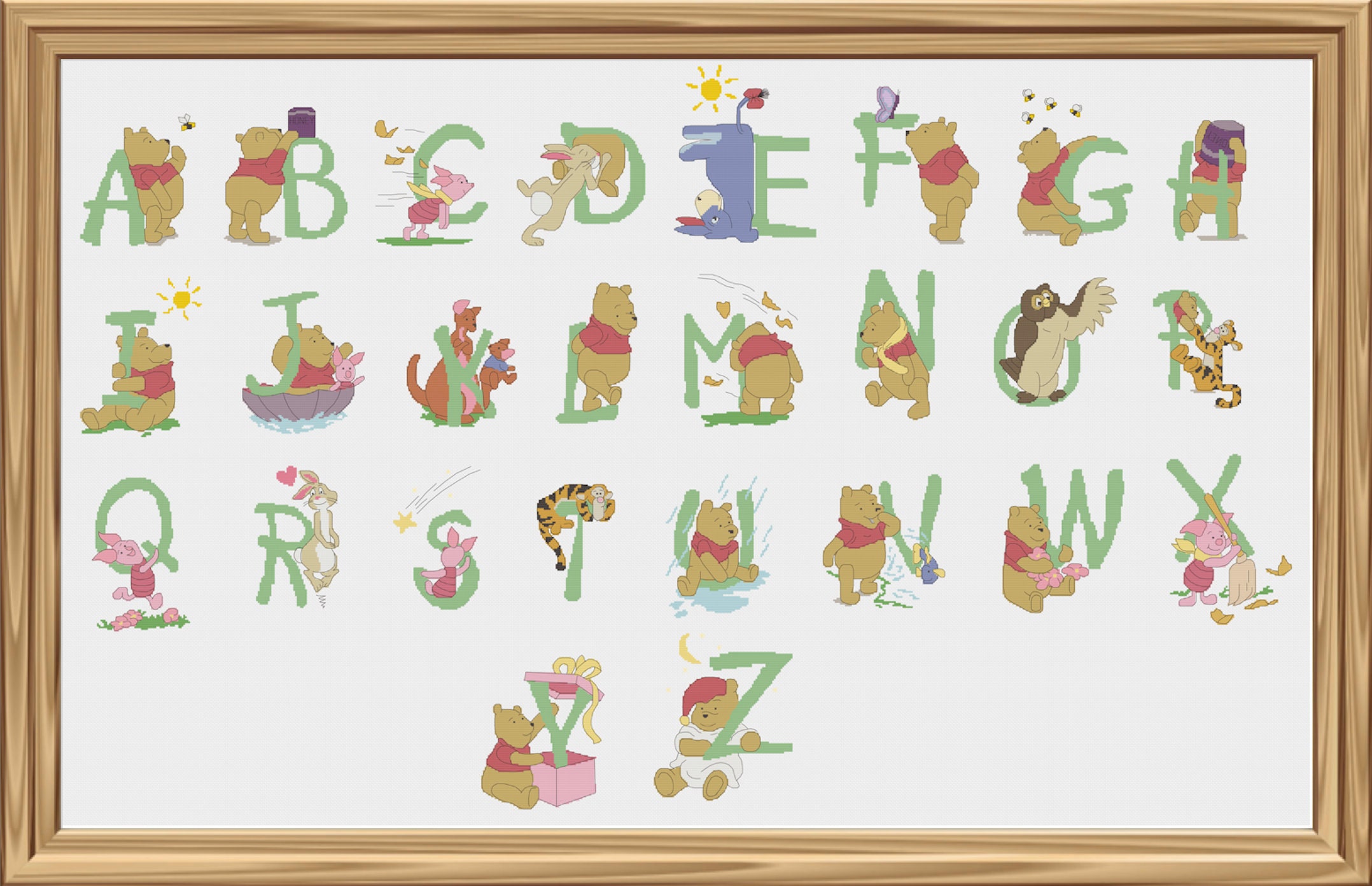 Winnie the pooh individual alphabet letters cross stitch | Etsy